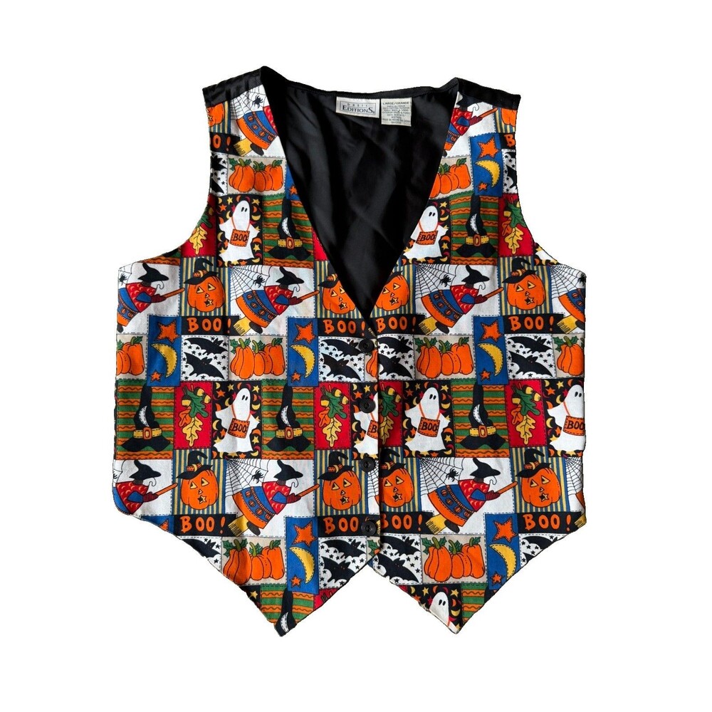 Vintage Basic Editions Novelty Halloween Tie Back Vest Women's Size L